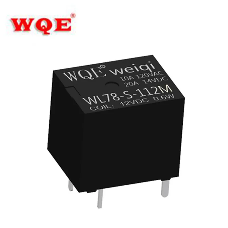 (WL78) T78 Miniature Automotive Relay Auto Parts for Automobile Black Cover 20A 14VDC Relays Rele / Household Appliance / Communication Device