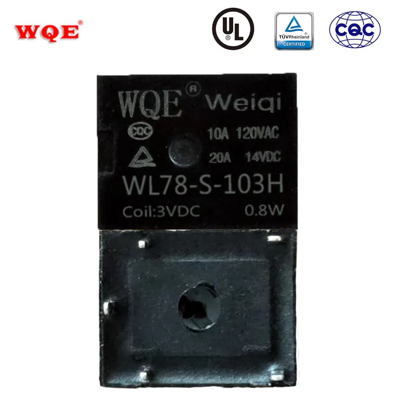 (WL78) T78 Miniature Automotive Relay Auto Parts for Automobile Black Cover 20A 14VDC Relays Rele / Household Appliance / Communication Device