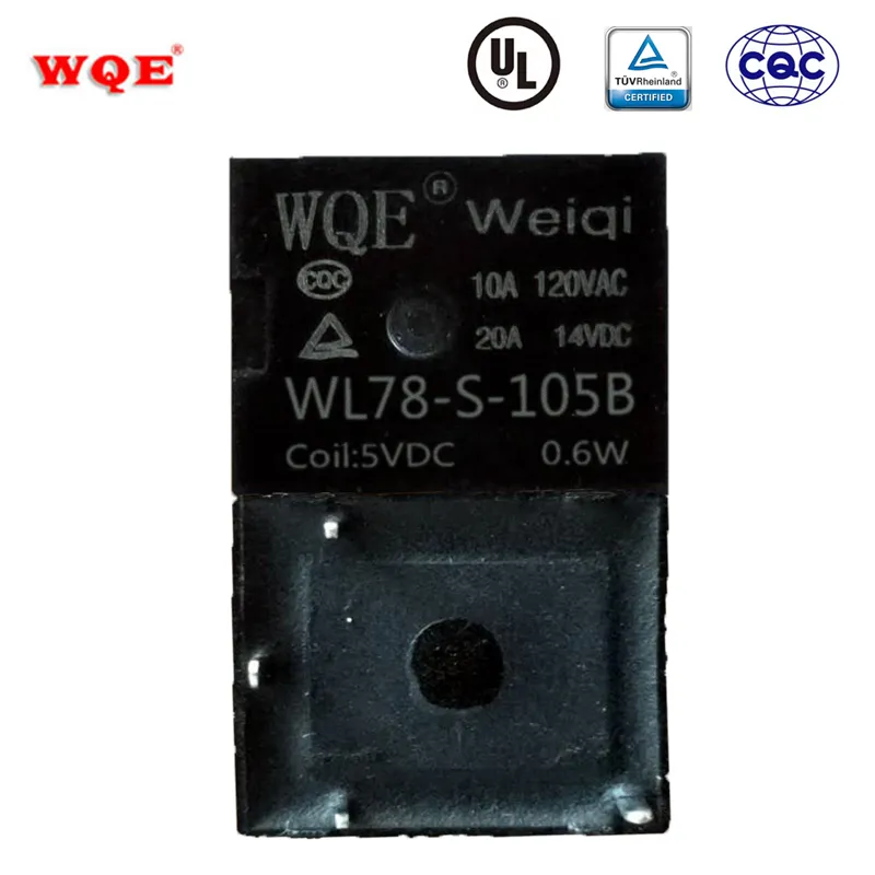 (WL78) T78 Miniature Automotive Relay Auto Parts for Automobile Black Cover 20A 14VDC Relays Rele / Household Appliance / Communication Device