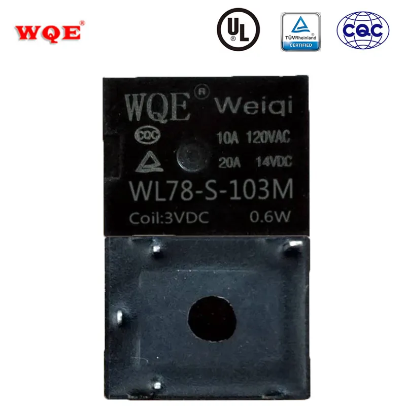 (WL78) T78 Miniature Automotive Relay Auto Parts for Automobile Black Cover 20A 14VDC Relays Rele / Household Appliance / Communication Device