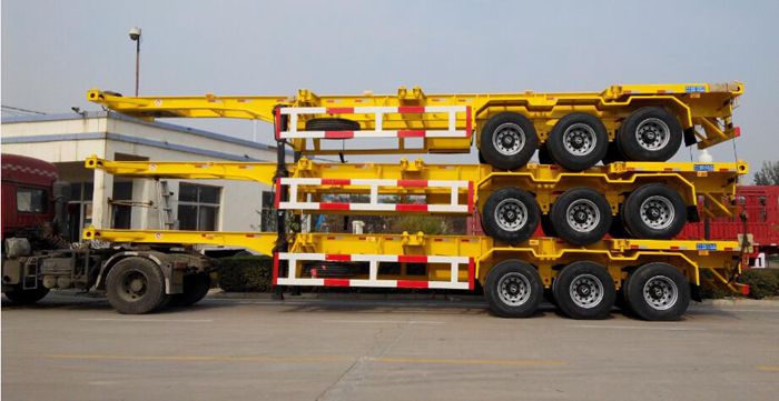 Low Price 45 48 Feet Skeleton Co<em></em>ntainer Chassis Semi Trailer for Sale