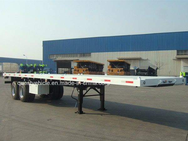 30 Tons 2 Axle 20FT 40FT Co<em></em>ntainer Flatbed High Bed Semi Trailer