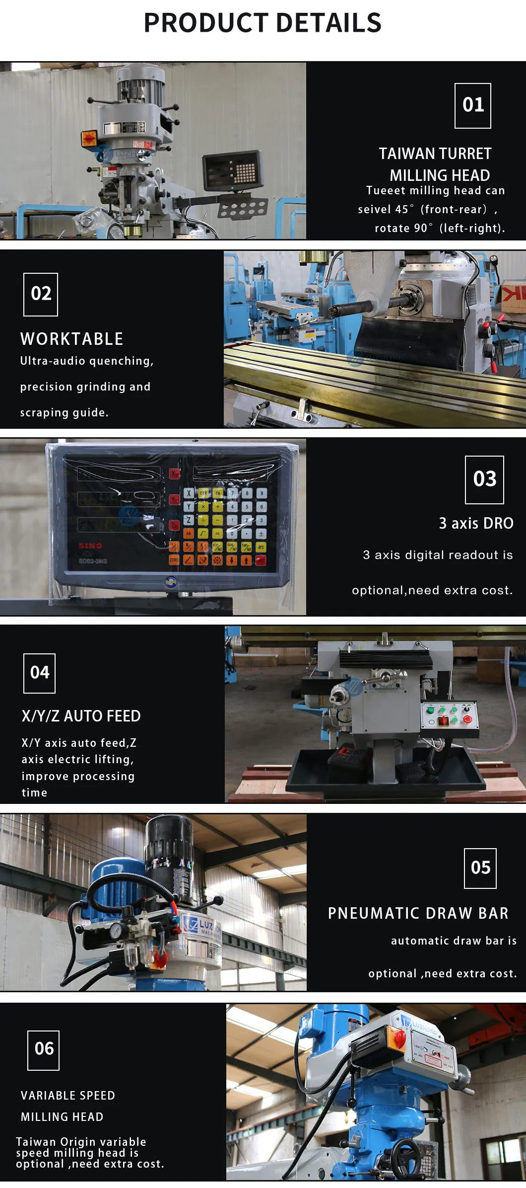 ( 4HW 5HW)Performance Universal Horizontal and Vertical Metal Turret Milling Machine