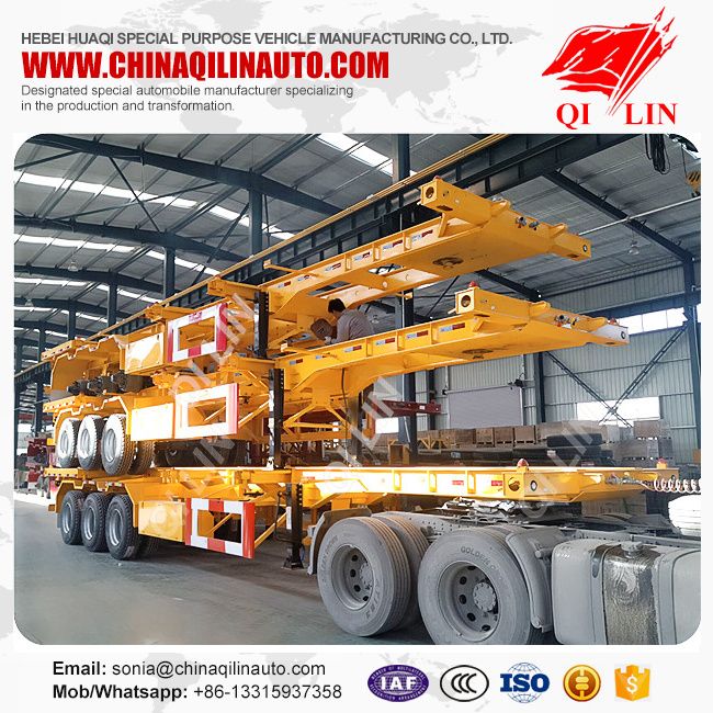 High Quality 40FT 3axle Skeleton Semi Trailer