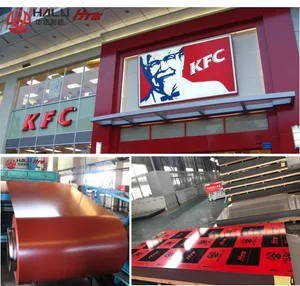 Kfc Red PVDF/PE Coated ACP Acm Building Facade Aluminum Composite Panel for Swaziland Kfc Red PVDF/PE Coated ACP Acm Building Facade Aluminum Composite Panel for Swaziland