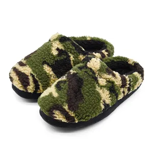 Custom Berber Fleece Indoor Winter Slippers Camouflage Plaid Color Slippers for Man/Women Custom Berber Fleece Indoor Winter Slippers Camouflage Plaid Color Slippers for Man/Women