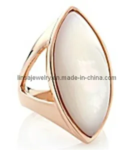 Casting Fashion Lady 316 Rose Gold Stainless Steel Ring with Opal Casting Fashion Lady 316 Rose Gold Stainless Steel Ring with Opal