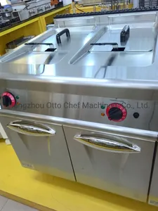 Commercial Hotel Restaurant Kitchen Cooking Equipment Freestanding Electric Deep Fryer with Cabinet 2-Tank 2-Basket Commercial Hotel Restaurant Kitchen Cooking Equipment Freestanding Electric Deep Fryer with Cabinet 2-Tank 2-Basket