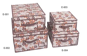 Flower Printing Householding Non Woven/Fabric Storage Box (E-001) Flower Printing Householding Non Woven/Fabric Storage Box (E-001)