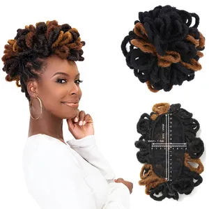 20" Faux Dread Locs Afro Puffs Synthetic Clip in Hair Piece Chignon Messy Drawstring Ponytail Hair Bun Extension Chignon 20" Faux Dread Locs Afro Puffs Synthetic Clip in Hair Piece Chignon Messy Drawstring Ponytail Hair Bun Extension Chignon