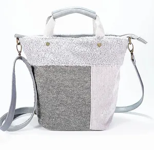 Simple Style Long Cross Body Shoulder Bag Bucket Style Bags with PU Handle Simple Style Long Cross Body Shoulder Bag Bucket Style Bags with PU Handle