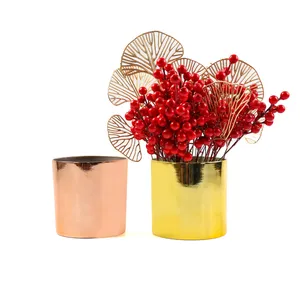 Yicai Green Planrer Cylinder Shape Plant Pot Home Garden Decoration Golden Plating Flower Pot Yicai Green Planrer Cylinder Shape Plant Pot Home Garden Decoration Golden Plating Flower Pot