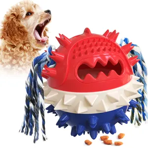 Red and Blue Bouncing Squesky Food Dispensing Ball Water Float Molar Teeth Cleaning Dog Toy Red and Blue Bouncing Squesky Food Dispensing Ball Water Float Molar Teeth Cleaning Dog Toy