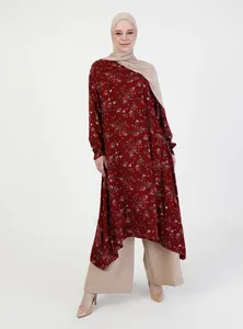 Fashion Latest Designs Long Sleeve Flower Women Party Dress Muslim Print Floral Abaya Femmes Robe Musulmane Crew Neck Tunic Fashion Latest Designs Long Sleeve Flower Women Party Dress Muslim Print Floral Abaya Femmes Robe Musulmane Crew Neck Tunic