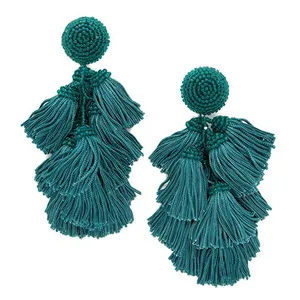 New Tassel Popular Handmade Woven Earrings Multiple Tassel Female Earrings New Tassel Popular Handmade Woven Earrings Multiple Tassel Female Earrings