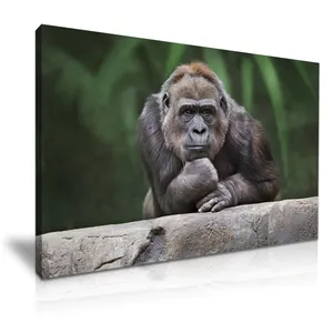 African Wild Gorilla Canvas Painting for Room Decoration African Wild Gorilla Canvas Painting for Room Decoration