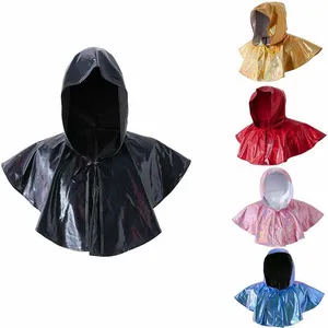 Halloween Adult Men Medieval Costume Renaissance Hood Polyester Capelet Larp Mantle Hat Pink Red Black Blue Yellow White