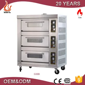 Commercial Stainless Steel Baking Pizza Bakery Stone 3 Deck 6 Trays Gas Oven Commercial Stainless Steel Baking Pizza Bakery Stone 3 Deck 6 Trays Gas Oven