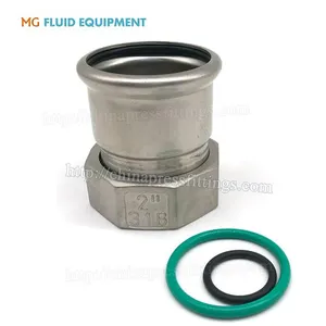 Union Nut Adapter with M-Profile Press Stainless Steel Union Nut Adapter with M-Profile Press Stainless Steel