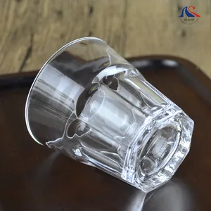 2oz Shot Glass Whisky Cup Octagon Bottom Round Top 2oz Shot Glass Whisky Cup Octagon Bottom Round Top
