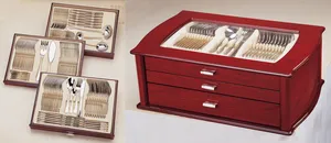 113pcs Stainless Steel Cutlery Set with Wooden Case 113pcs Stainless Steel Cutlery Set with Wooden Case