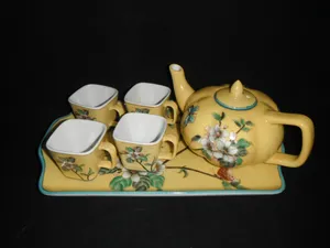 Porcelain Ceramic with Hand Painted Grafts Tea Set (FY2129)