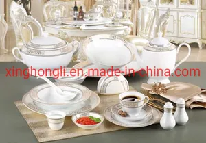 New Bone China with Golden Decal 65PCS Dinner Set No. 7, Kithenware /Dinnerware /Tableware /Cookware. Perfect Designs and Good Price, 20years Factory Experience New Bone China with Golden Decal 65PCS Dinner Set No. 7, Kithenware /Dinnerware /Tableware /Cookware. Perfect Designs and Good Price, 20years Factory Experience