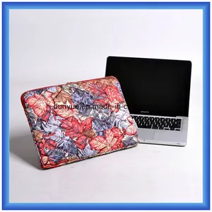 Saco portátil laptop estilo simples, Fábrica tornar a superfície total personalizado Impressão Flores Manga/tampa do computador portátil