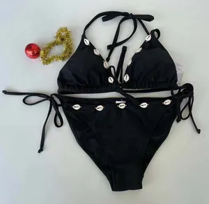 Black Color Shell Edge Sexy Sling Bikini Black Color Shell Edge Sexy Sling Bikini
