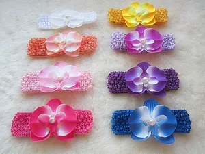 8colors Pearl Orchid Artificial Flower Hair Headband 02 8colors Pearl Orchid Artificial Flower Hair Headband 02