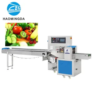 Feeding Manually Leaves Vegetable Flow Packing Machine Feeding Manually Leaves Vegetable Flow Packing Machine