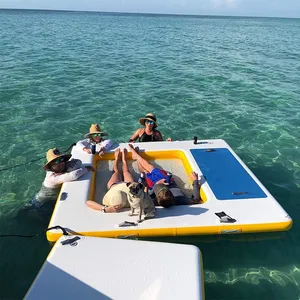 Outdoor Floating Inflatable Swim Platform Water Sports Inflated Platform with Pool Outdoor Floating Inflatable Swim Platform Water Sports Inflated Platform with Pool