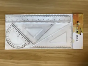 4 Pieces Plastic School Ruler Set Geometry Set 4 Pieces Plastic School Ruler Set Geometry Set