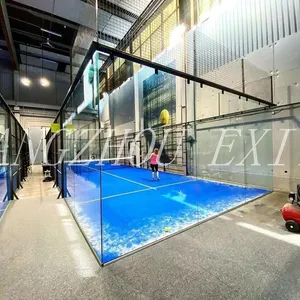 Exito Wholesale Assembled Hot-Sale Sports Full Panoramic Without Corner Padel Court with Artificial Grass Exito Wholesale Assembled Hot-Sale Sports Full Panoramic Without Corner Padel Court with Artificial Grass