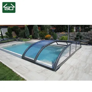 Korea Project Premium Sliding Square Shape Swimming Pool Cover Korea Project Premium Sliding Square Shape Swimming Pool Cover