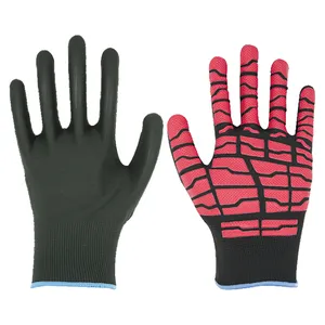 13G Black Polyester Red Latex Spider Dots on The Palm Auto Repair Farm Forest Garden Clean Hardware Industrial Safety Work Gloves 13G Black Polyester Red Latex Spider Dots on The Palm Auto Repair Farm Forest Garden Clean Hardware Industrial Safety Work Gloves
