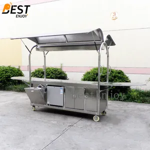 304 Stainless Steel Food Grade Fast Food Coffee Tea Ice Cream Vending Cart 304 Stainless Steel Food Grade Fast Food Coffee Tea Ice Cream Vending Cart