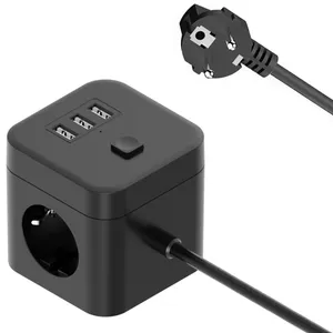 Cube Power Strip with 3 USB Ports 3 Way Sockets Outlet Power Sockets Cube Power Strip with 3 USB Ports 3 Way Sockets Outlet Power Sockets