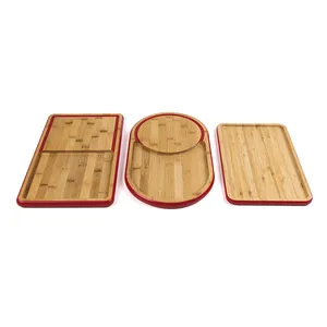 Premium Quality Red Border Eco Friendly Ellipse Multipurpose Container Cutting Board Premium Quality Red Border Eco Friendly Ellipse Multipurpose Container Cutting Board