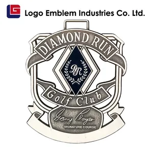 Good Quality Custom Metal Golf Enamel Bag Tag with Leather Belt Good Quality Custom Metal Golf Enamel Bag Tag with Leather Belt