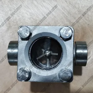 Weld End Flat Flow Indicator Sight Glass with Metal Impeller Weld End Flat Flow Indicator Sight Glass with Metal Impeller