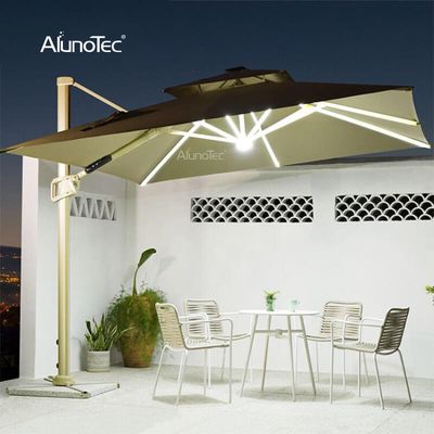 Luxury Umbrellas Ingenua 16'5 Triangular Anodized Aluminum Shade Sail Patio  Umbrella 