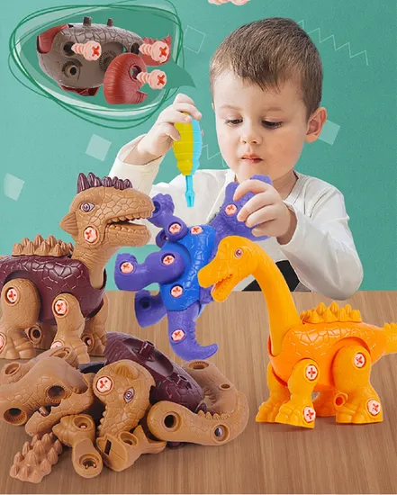 démonter dinosaure jouets ensemble jouet de construction avec tournevis et  vis accessoires montessori modèle assemblage éducatif perceuse puzzle