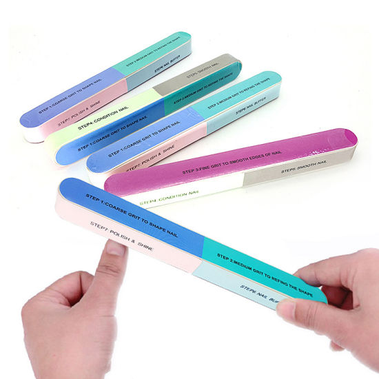 Combo of 2 Seven-Sided Nail Buffers/Filers for Manicure (Random