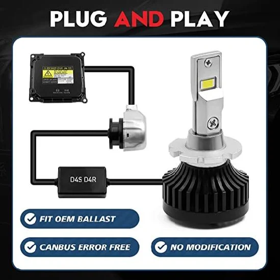 2pcs Universal Auto D1s D2s D3s D4s Led 6000k Faros de coche Bombillas 110w  Lámparas de luz brillante de alta calidad 11000lm Luces Led Coche