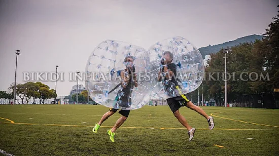 Água inflável gigante amarela/azul brinca a bola humana da bolha da água