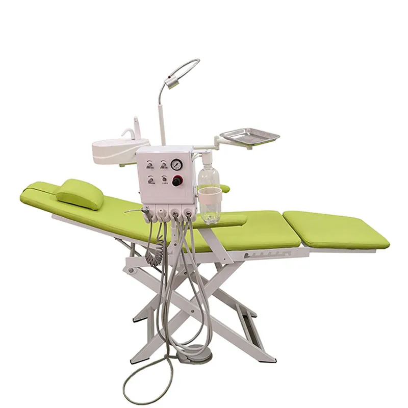 Multiple with LED Light Portable Foldable Patient Dental Chair for Dentist Clinic