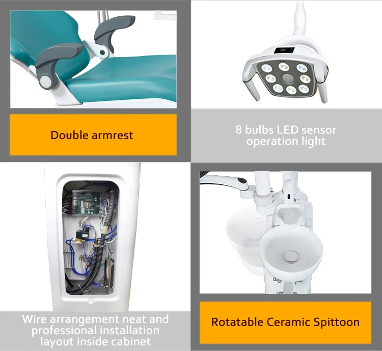 Clinic Use Integral Best Selling Dental Chair Unit with LED Sensor Light