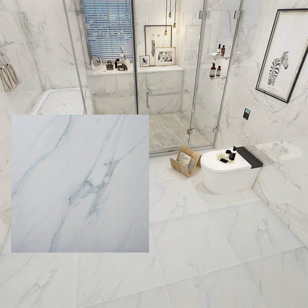 China 60x60 Carrara Marble Floor White Bathroom Shower Archaized