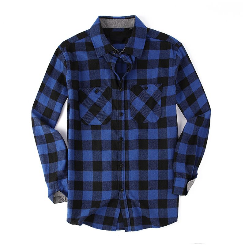 Custom 100% Cotton Flannel Shirt Long Sleeve Wholesale Plaid Raw Edge Men Shirt pictures & photos